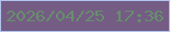 文字の大きさ：2、枠の色：b1c3ed、背景の色：745c85、文字の色：678f6b 無料ブログパーツのブログ時計