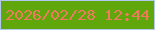 文字の大きさ：4、枠の色：b1c7f1、背景の色：60a70c、文字の色：ee7b5e 無料ブログパーツのブログ時計