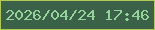 文字の大きさ：2、枠の色：b1ca56、背景の色：3b6249、文字の色：94d39a 無料ブログパーツのブログ時計