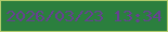 文字の大きさ：4、枠の色：b1cb6c、背景の色：2b7f3e、文字の色：674092 無料ブログパーツのブログ時計