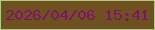 文字の大きさ：4、枠の色：b1cb82、背景の色：6e5021、文字の色：7f1565 無料ブログパーツのブログ時計