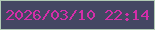 文字の大きさ：4、枠の色：b1cbb5、背景の色：444763、文字の色：d32ea9 無料ブログパーツのブログ時計