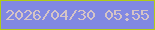 文字の大きさ：1、枠の色：b1cc16、背景の色：8188e2、文字の色：d5c4c6 無料ブログパーツのブログ時計