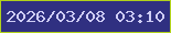文字の大きさ：1、枠の色：b1d21b、背景の色：303081、文字の色：cfcdf5 無料ブログパーツのブログ時計