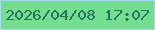 文字の大きさ：2、枠の色：b1d4fc、背景の色：72de90、文字の色：27715e 無料ブログパーツのブログ時計