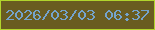 文字の大きさ：2、枠の色：b1d52c、背景の色：695c20、文字の色：74a3cc 無料ブログパーツのブログ時計