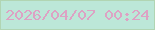 文字の大きさ：3、枠の色：b1d5b3、背景の色：bce7d8、文字の色：dda2c4 無料ブログパーツのブログ時計