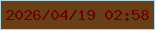 文字の大きさ：4、枠の色：b1d8e6、背景の色：693f18、文字の色：69030a 無料ブログパーツのブログ時計