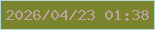 文字の大きさ：3、枠の色：b1d9d8、背景の色：7a842d、文字の色：bea1a1 無料ブログパーツのブログ時計