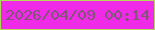 文字の大きさ：1、枠の色：b1da59、背景の色：f02be8、文字の色：7f5676 無料ブログパーツのブログ時計