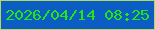 文字の大きさ：5、枠の色：b1da60、背景の色：0b5dc3、文字の色：23e616 無料ブログパーツのブログ時計