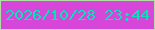 文字の大きさ：4、枠の色：b1dda6、背景の色：d646d8、文字の色：03e4b8 無料ブログパーツのブログ時計