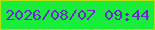 文字の大きさ：5、枠の色：b1de0c、背景の色：17ed3a、文字の色：6b26cc 無料ブログパーツのブログ時計