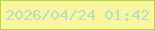 文字の大きさ：2、枠の色：b1df31、背景の色：f9f5a0、文字の色：b8ddc0 無料ブログパーツのブログ時計