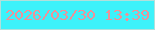 文字の大きさ：2、枠の色：b1e0db、背景の色：3df2fa、文字の色：ef9299 無料ブログパーツのブログ時計