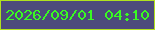 文字の大きさ：5、枠の色：b1e11e、背景の色：4d4a7b、文字の色：39fa21 無料ブログパーツのブログ時計