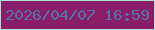 文字の大きさ：4、枠の色：b1e1d6、背景の色：8a1d69、文字の色：5571a6 無料ブログパーツのブログ時計