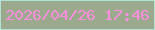 文字の大きさ：1、枠の色：b1e3d5、背景の色：9ba98c、文字の色：fb8edf 無料ブログパーツのブログ時計