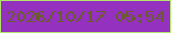 文字の大きさ：1、枠の色：b1e56b、背景の色：9531bf、文字の色：6b5d2b 無料ブログパーツのブログ時計