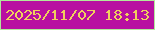 文字の大きさ：3、枠の色：b1e89b、背景の色：b80fa1、文字の色：f0d05d 無料ブログパーツのブログ時計
