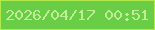 文字の大きさ：4、枠の色：b1e94a、背景の色：69cd45、文字の色：bfef94 無料ブログパーツのブログ時計