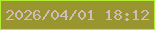 文字の大きさ：2、枠の色：b1ed32、背景の色：9a962f、文字の色：cebeb9 無料ブログパーツのブログ時計