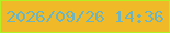 文字の大きさ：5、枠の色：b1f025、背景の色：efb927、文字の色：6eb3c0 無料ブログパーツのブログ時計