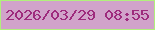 文字の大きさ：1、枠の色：b1f07c、背景の色：d1a3ca、文字の色：9e2a7d 無料ブログパーツのブログ時計