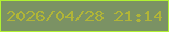 文字の大きさ：4、枠の色：b1f132、背景の色：7b9264、文字の色：b1b537 無料ブログパーツのブログ時計