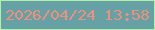 文字の大きさ：4、枠の色：b1f1a7、背景の色：66a1a5、文字の色：ef907d 無料ブログパーツのブログ時計