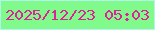 文字の大きさ：3、枠の色：b1f5ec、背景の色：80fa8b、文字の色：de2399 無料ブログパーツのブログ時計