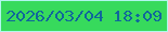 文字の大きさ：2、枠の色：b1f6ed、背景の色：37da5c、文字の色：10679b 無料ブログパーツのブログ時計