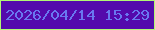 文字の大きさ：3、枠の色：b1f774、背景の色：540aac、文字の色：6977f0 無料ブログパーツのブログ時計