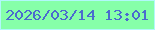 文字の大きさ：2、枠の色：b1f8fa、背景の色：86ffa9、文字の色：4b6bce 無料ブログパーツのブログ時計