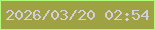 文字の大きさ：3、枠の色：b1f979、背景の色：9fa242、文字の色：d5cfdd 無料ブログパーツのブログ時計