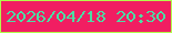 文字の大きさ：5、枠の色：b1fa4b、背景の色：f11e62、文字の色：4cdda4 無料ブログパーツのブログ時計