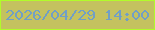 文字の大きさ：4、枠の色：b1fc2a、背景の色：c4c25f、文字の色：719fc5 無料ブログパーツのブログ時計