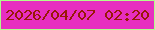 文字の大きさ：1、枠の色：b1fd8b、背景の色：e72ec0、文字の色：981907 無料ブログパーツのブログ時計