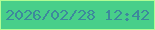 文字の大きさ：4、枠の色：b1fd95、背景の色：48cf8a、文字の色：3d899c 無料ブログパーツのブログ時計