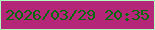 文字の大きさ：2、枠の色：b1fdc2、背景の色：b32678、文字の色：026a0c 無料ブログパーツのブログ時計
