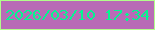 文字の大きさ：2、枠の色：b1fe8b、背景の色：b86bb6、文字の色：03f690 無料ブログパーツのブログ時計