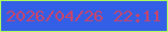 文字の大きさ：4、枠の色：b1ff5d、背景の色：325fe6、文字の色：cd4468 無料ブログパーツのブログ時計