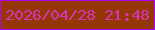 文字の大きさ：3、枠の色：b201f3、背景の色：943606、文字の色：d833b6 無料ブログパーツのブログ時計
