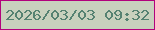 文字の大きさ：5、枠の色：b2027c、背景の色：c8d1bd、文字の色：558271 無料ブログパーツのブログ時計