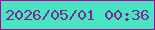 文字の大きさ：4、枠の色：b20299、背景の色：49e5c3、文字の色：7b2a91 無料ブログパーツのブログ時計
