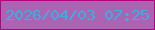 文字の大きさ：4、枠の色：b20381、背景の色：ac63b1、文字の色：39b0e0 無料ブログパーツのブログ時計