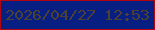 文字の大きさ：5、枠の色：b2050f、背景の色：071f83、文字の色：4f4034 無料ブログパーツのブログ時計
