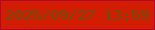 文字の大きさ：2、枠の色：b20632、背景の色：d31d02、文字の色：675110 無料ブログパーツのブログ時計