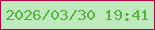 文字の大きさ：4、枠の色：b20644、背景の色：beeabe、文字の色：5baf43 無料ブログパーツのブログ時計