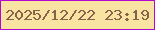 文字の大きさ：5、枠の色：b208cf、背景の色：f9e3a2、文字の色：876148 無料ブログパーツのブログ時計